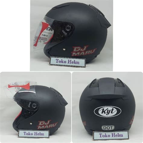 Jual Helm KYT Half Face KYT DJ MARU Solid HITAM DOFF ORIGINAL KYT Black