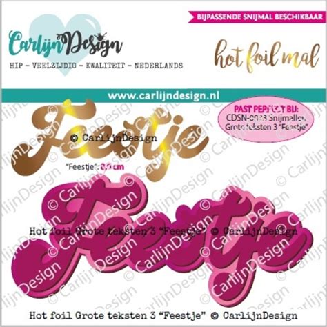 Hot Foil Plate Grote Teksten Feestje Cdhf Craftlines B V