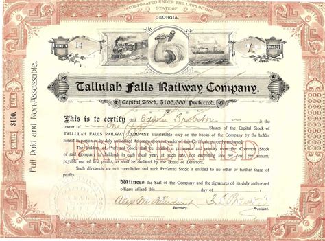 All Aboard the Tallulah Falls Railroad!: TFRR Stock Certificates 