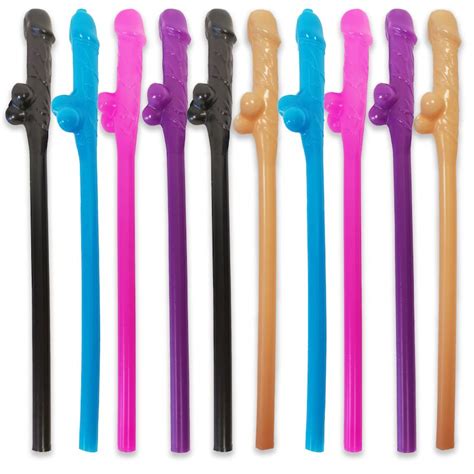 Buy Willy Straw Multicolour 10 Pack High Quality Party Straws