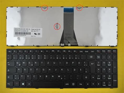 Teclado alemán para portátil Lenovo flex 2 15 flex 2 15d marco negro