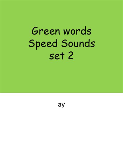 Green Words Set 2 | PDF