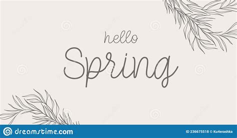 Hello Spring Hand Drawn Calligraphy And Brush Pen Lettering Stock