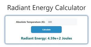 Radiant Energy Calculator - Savvy Calculator