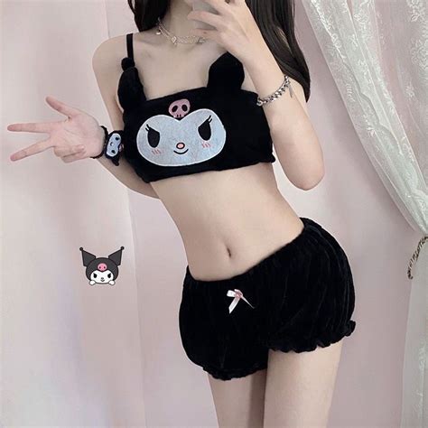 Kuromi Pieces Women S Bras Panties Set Women S Lingerie Underwear Shopee Malaysia