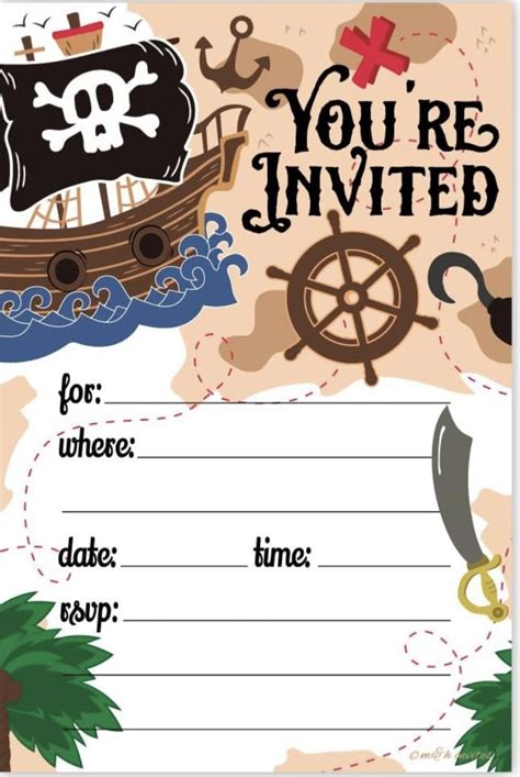 Free Printable Pirate Party Invitation Artofit