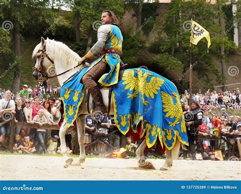 Medieval Knights On Horses Battle Editorial Stock Image Image Of