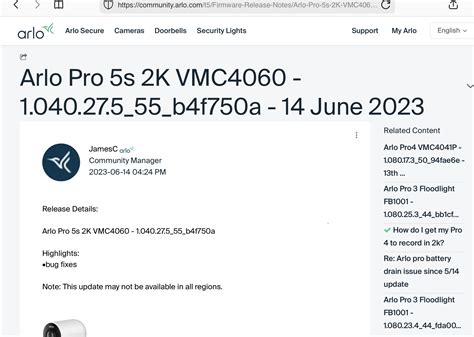 Solved: Firmware update on Pro 5 - Page 2 - Arlo Community