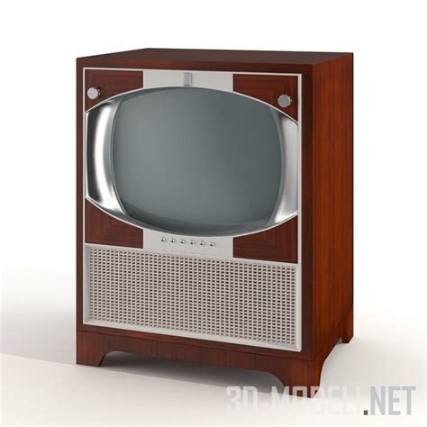 3D модель – Телеприемник в корпусе из красного дерева