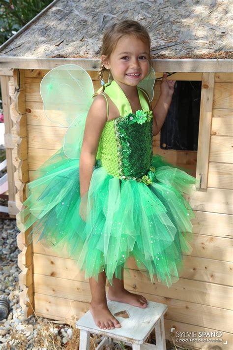 Robe Tutu De Fée Verte Enfant Déguisement Avec Ailes Et Etsy France