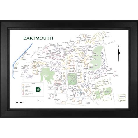 Framed Campus Map Dartmouth College Art - Dartmouth Co-op