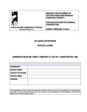 Fillable Online REQUEST FOR STATEMENT OF QUALIFICATIONS AND FINANCIAL