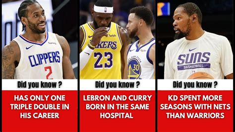 Nba Facts That Sound Fake But Are Actually True Ft Lebron Curry Kahwi Leonard Kevin Durant