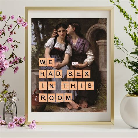 Funny Art Print We Had Sex In This Room Lgtbq Lesbian Women Classic Art Kitsch Guest Room