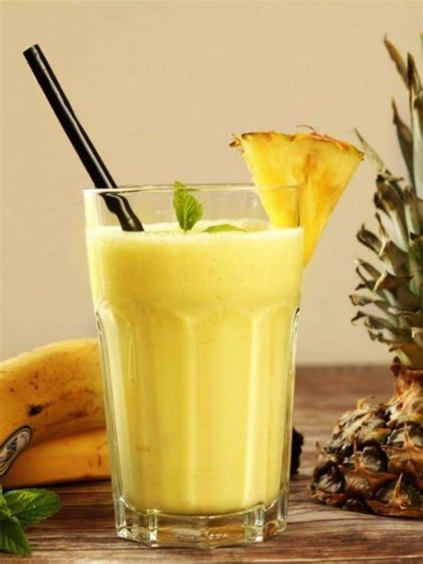 Receita de suco de abacaxi banana gengibre e hortelã A Arquiteta