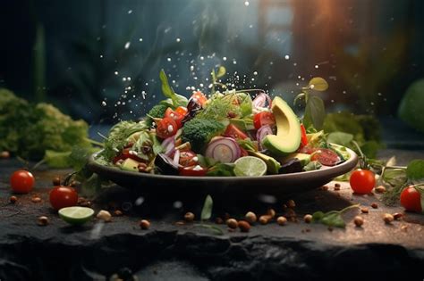 Premium AI Image | Healthy food photography on gourmet vegan dishes