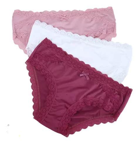 Paquete De 3 Panty Tipo Bikini Suave Encaje Sexybox 21207 MercadoLibre