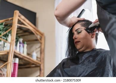 Latina Woman Hairdressers While Having Her Stock Photo Shutterstock