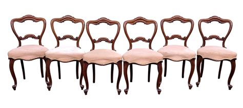 Lot A Set Of Six Victorian Rosewood Balloon Back Chairs