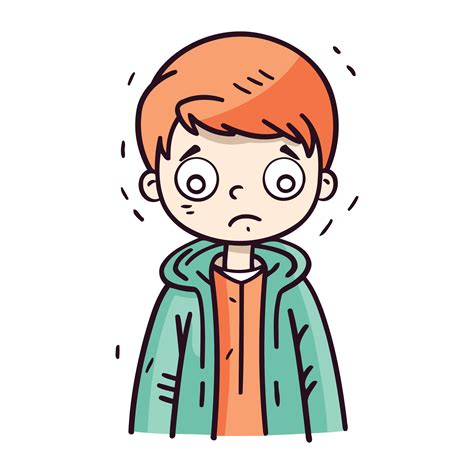 Sad boy in jacket. Vector illustration in doodle style. 32923383 Vector ...