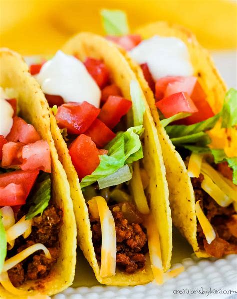 easy ground beef tacos dinner recipe creations  kara