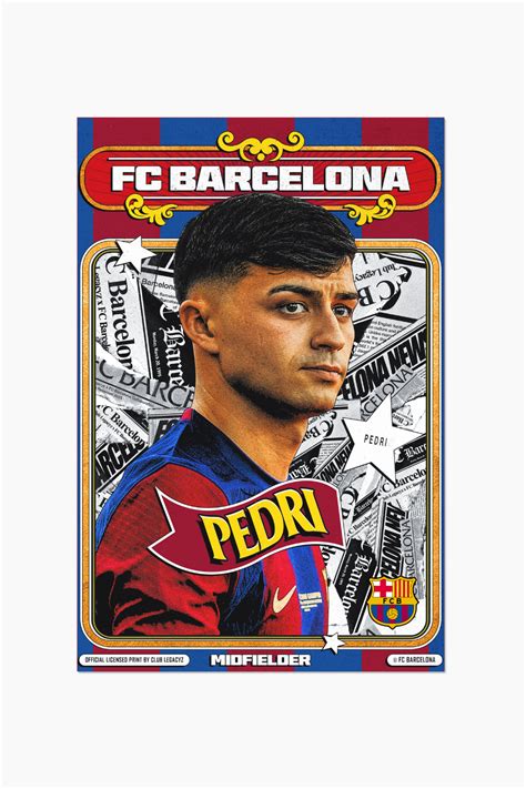 Fc Barcelona Pedri Retro Poster Limited To 100