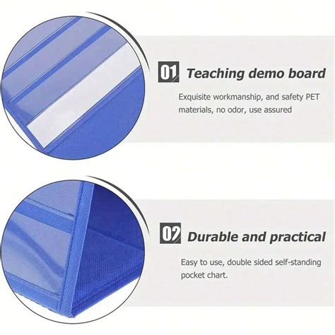 Pocket Chart Stand For Classroom Double Sided Tabletop Pocket Charts Desktop Self Standing