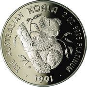 Dollars Elizabeth Ii Rd Portrait Koala Platinum