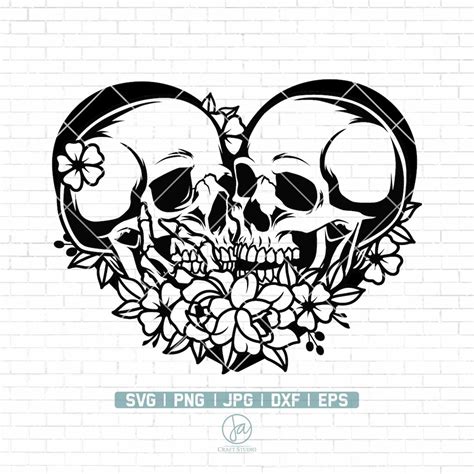 Skull Lovers Svg File Skull Lover Kiss Svg Skeleton Svg Dead Skeleton Love Svg Floral Skull