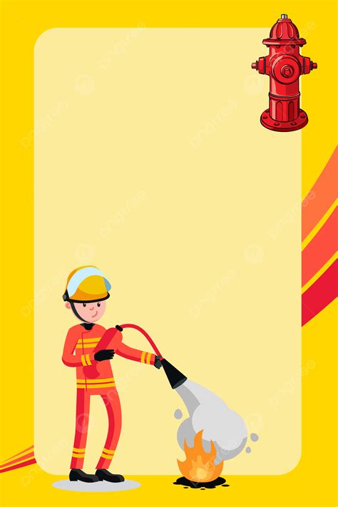 Cartoon Hand Drawn Fireman Fire Equipment Poster Background Wallpaper ...