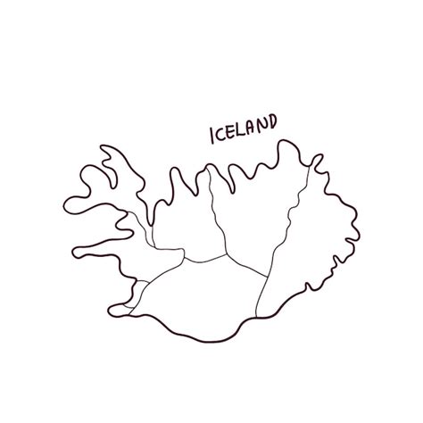 Premium Vector Hand Drawn Doodle Map Of Iceland Vector Illustration