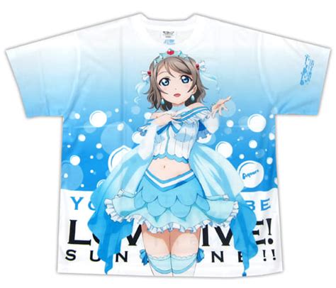 駿河屋 渡辺曜恋になりたいaquarium フルグラフィックtシャツ ブルー×ホワイト フリーサイズ 「ラブライブサンシャイン