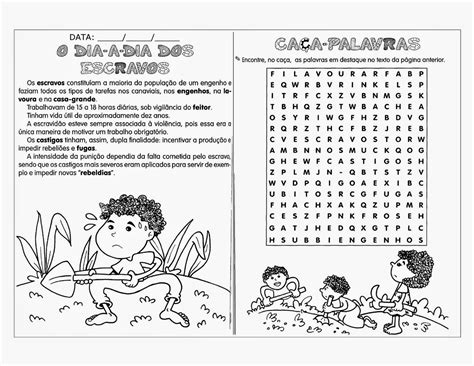 Atividades Sobre A Escravidão No Brasil 4o Ano Com Gabarito