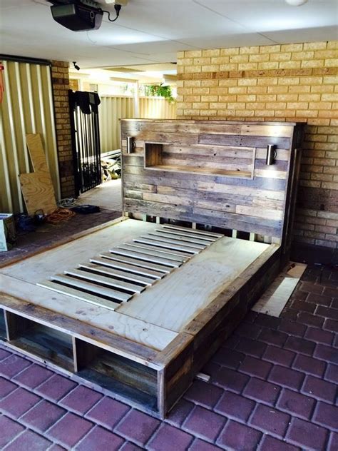 Diy Pallet Bed Frame With Storage Hanaposy