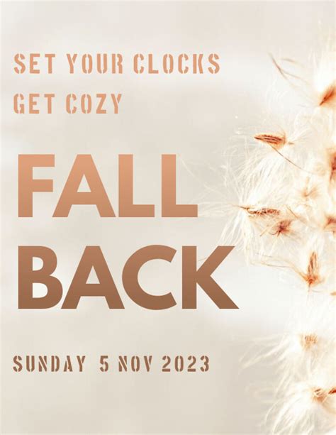 Daylight Savings Fall Back Poster Template Postermywall