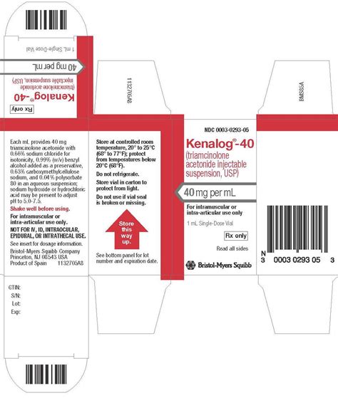 Kenalog 40 40 Mg1 Ml 40 Mgml 1 Ml Sdv Ea