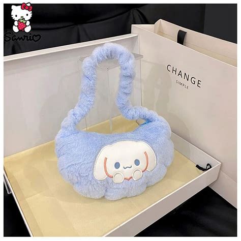 Kawaii Sanrio Cinnamoroll Crossbody Bag Plush Kuromi Shoulder Bag Hello