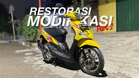 RESTORASI MODIFIKASI YAMAHA MIO SPORTY KUNING 2004 MODIF SIMPLE DAN