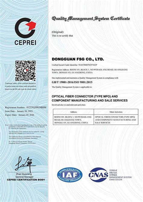 Fsg Company And Products Certificates Fsg Networks Limited