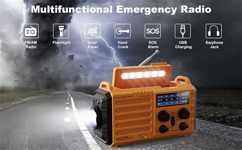 Mesqool Wind Up Radio Hand Crank Solar Radio With Torch Flashlight And