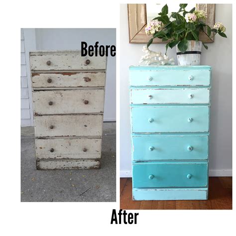 D D S Cottage And Design Aqua Ombre Chest Of Drawers Rescue