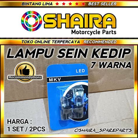 Jual LAMPU SEIN COLOK KEDIP 7 WARNA T10 FULL COLOR SEIN TANCAP LAMPU