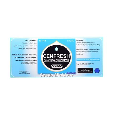 Cendo Cenfresh Minidose X Ml Tetes Mata Mengurangi Iritasi Pada