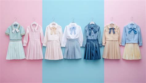 School Uniform for Girl on Color Background Stock Illustration ...