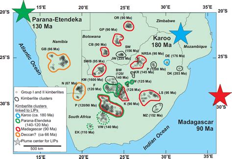 Kimberlite Pipes Map