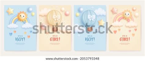 Set Baby Shower Invitation Cartoon Hot Stock Vector Royalty Free 2053793348 Shutterstock