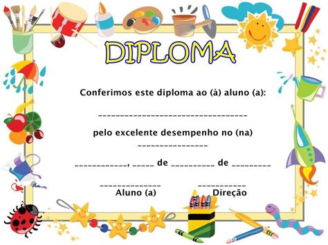 Modelos De Diplomas Para Educa O Infantil