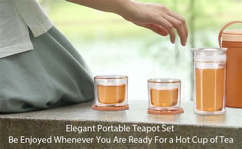 Amazon ZENS Travel Tea Set Glass Portable Teapot Infuser 2