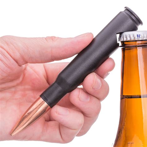 50 Caliber Bullet Bottle Opener In Matte Black Lucky Shot Usa