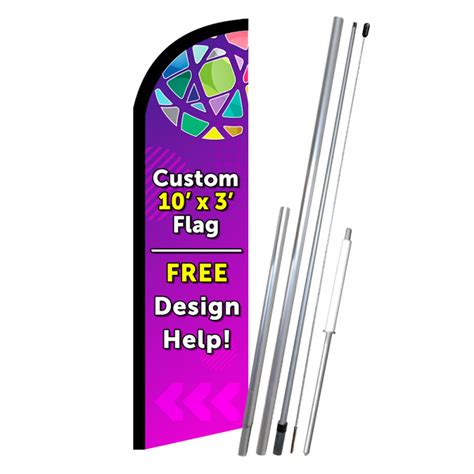 Custom Feather Flag 10 x 3 Feet